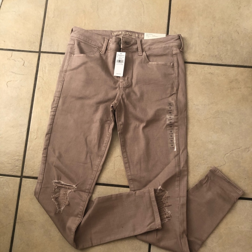 Rose distressed jeggings